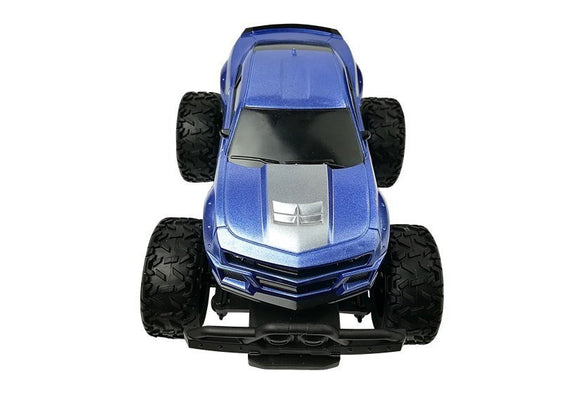 Voiture télécommandée tout-terrain R/C bleue à roues hautes