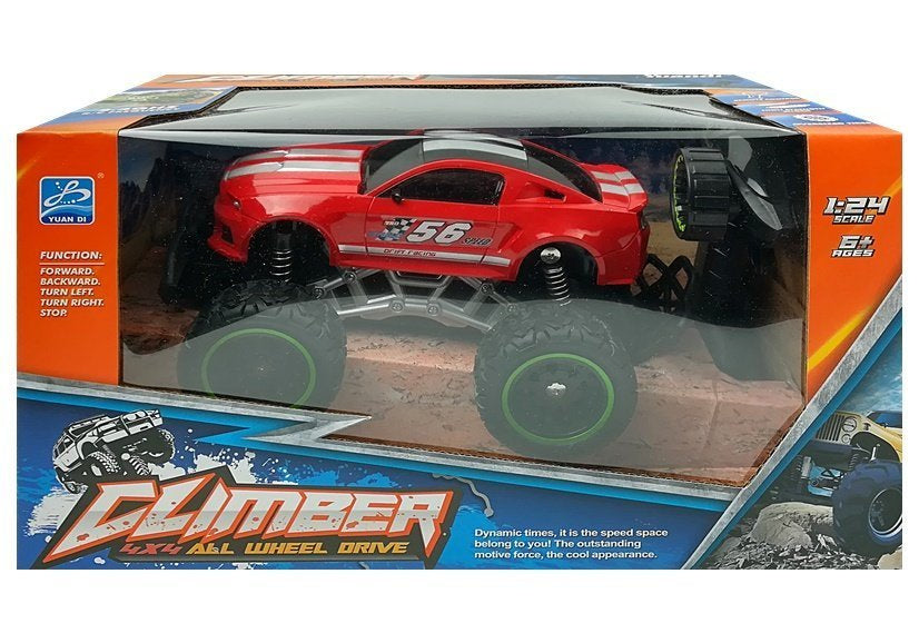 Voiture télécommandée tout-terrain R/C rouge à roues hautes