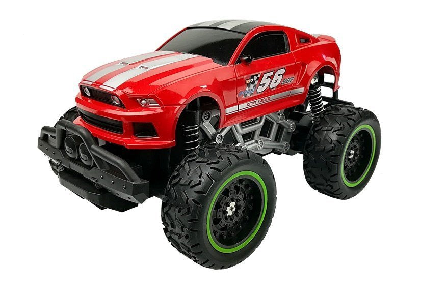 Voiture télécommandée tout-terrain R/C rouge à roues hautes