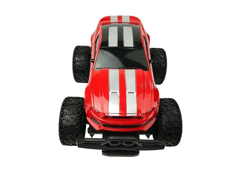 Voiture télécommandée tout-terrain R/C rouge à roues hautes