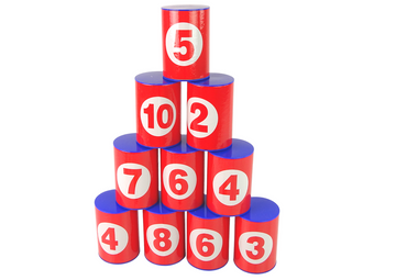 Jeu de lancer de cible : faire tomber des canettes