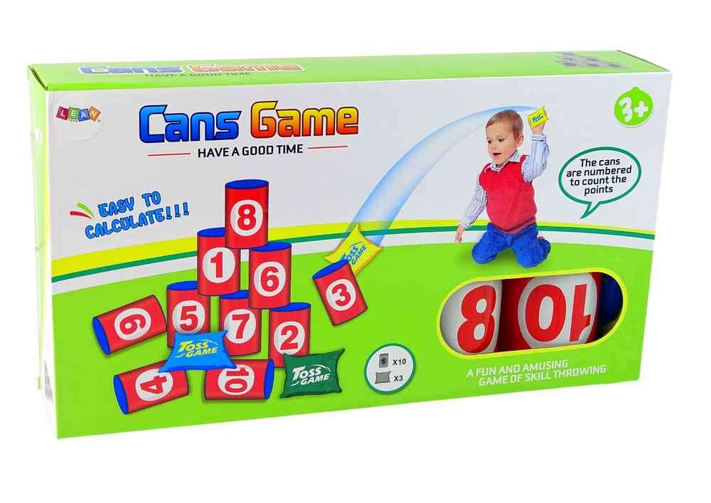 Jeu de lancer de cible : faire tomber des canettes