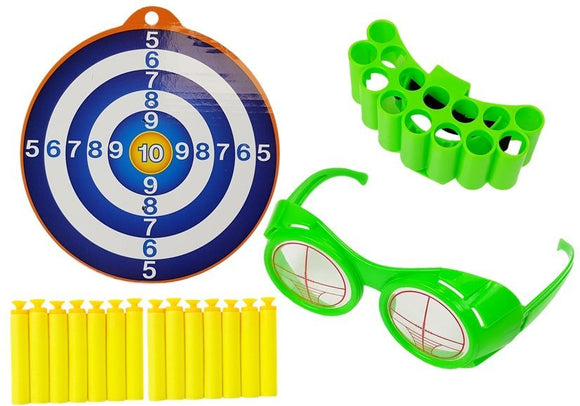 Carabine à cartouche en mousse avec cible de tir Gris