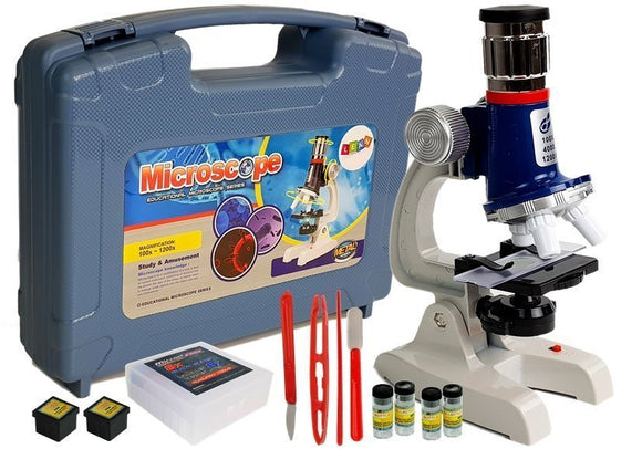 Large Scientist's Suitcase Children's Educational Microscope 100x 400x 1200x