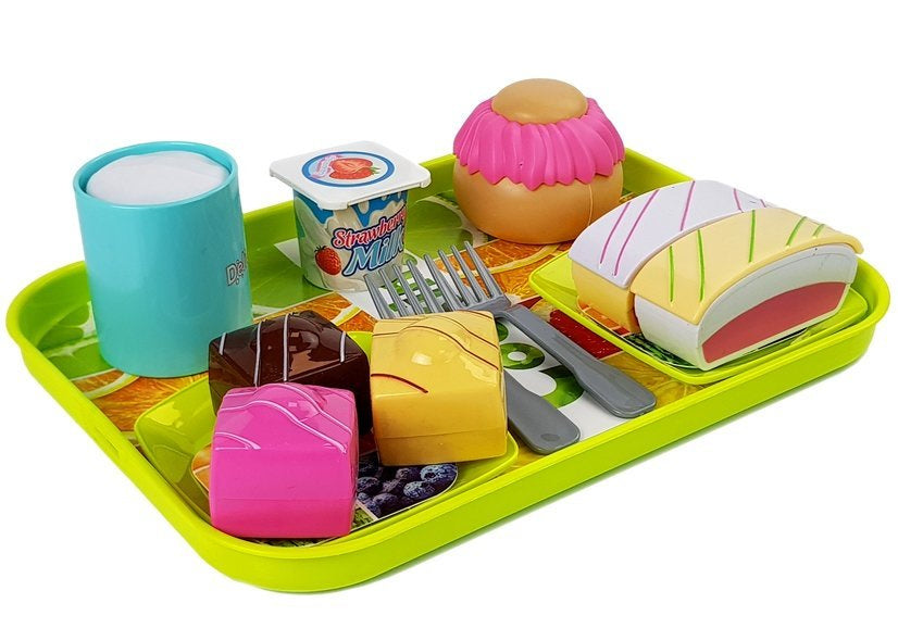 Ensemble de gâteaux à dessert avec plateau