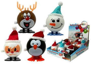 Ensemble de jouets de noël à remonter pingouin 12 pièces renne bonhomme de neige père noël