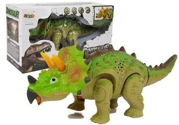 Dinosaure sur batterie triceratops vert