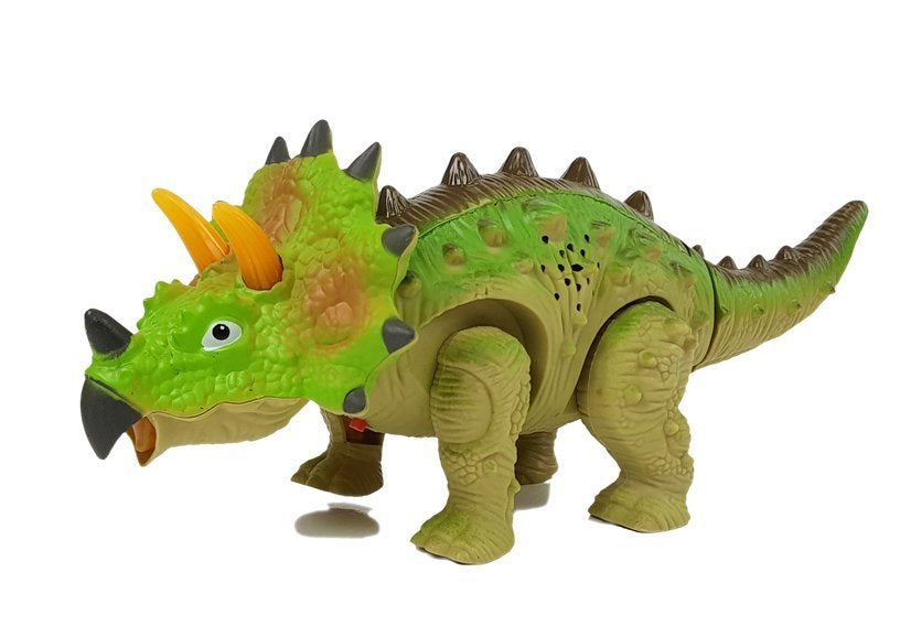 Dinosaure sur batterie triceratops vert