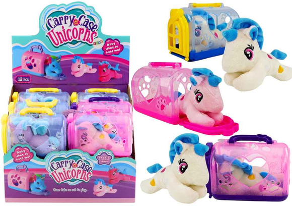 Petite licorne avec mascotte de transporteur