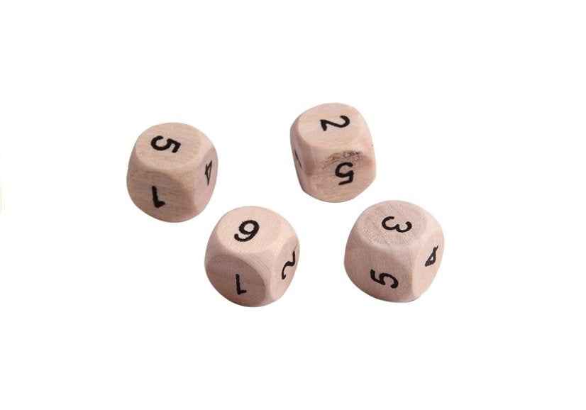 Jeu de 54 blocs de tour en bois à bascule + dés