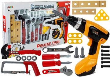 Ensemble d'outils de bricolage 29 pièces perceuse marteau scie