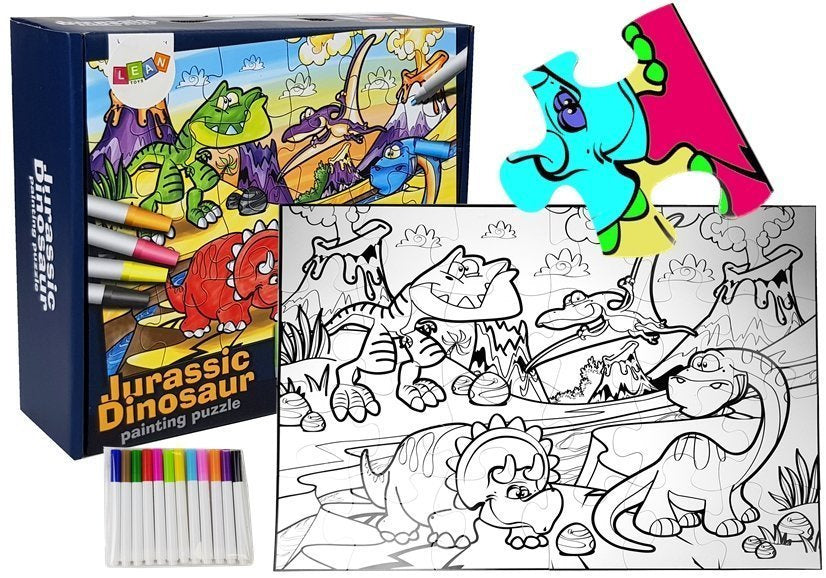 Puzzle de peinture de dinosaures du jurassique 24 pièces