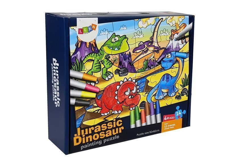 Puzzle de peinture de dinosaures du Jurassique 24 pièces