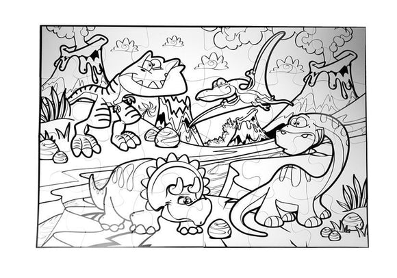 Puzzle de peinture de dinosaures du Jurassique 24 pièces
