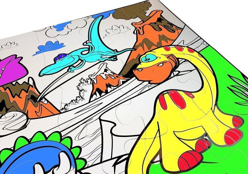 Puzzle de peinture de dinosaures du Jurassique 24 pièces