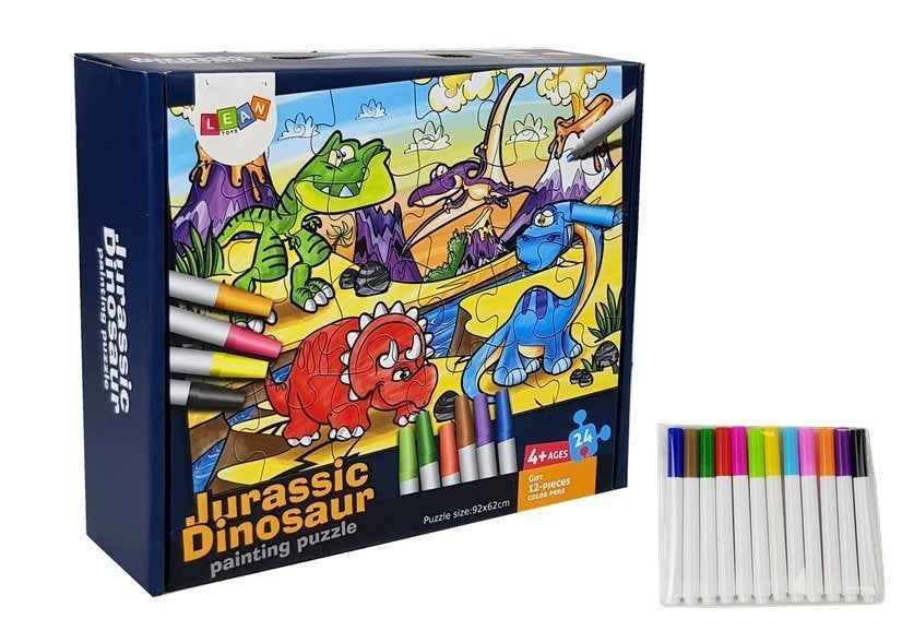 Puzzle de peinture de dinosaures du Jurassique 24 pièces