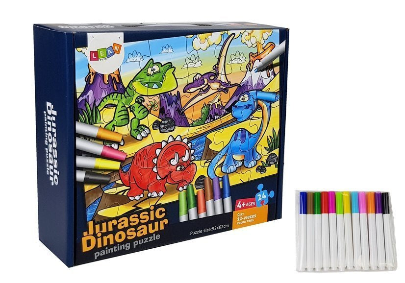 Puzzle de peinture de dinosaures du Jurassique 24 pièces