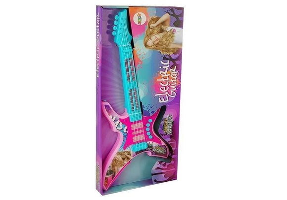Guitare électrique avec lumières et sons rose 62 cm