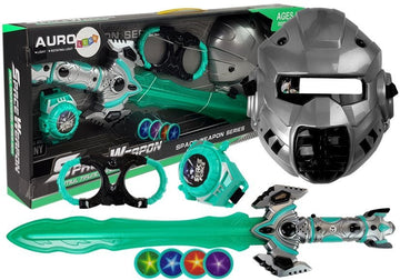 Ensemble de jouets spatiaux, sabre laser, masque, menottes