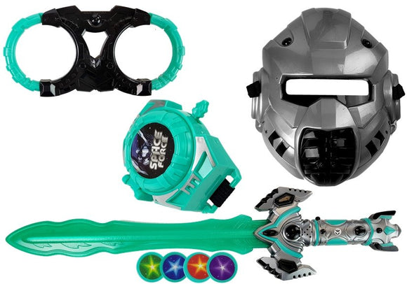 Ensemble de jouets spatiaux, sabre laser, masque, menottes