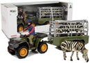 Quad with a Trailer Transporter Figurines Zebra-1