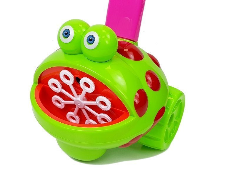 Machine à bulles de savon grenouille avec main rose musique légère