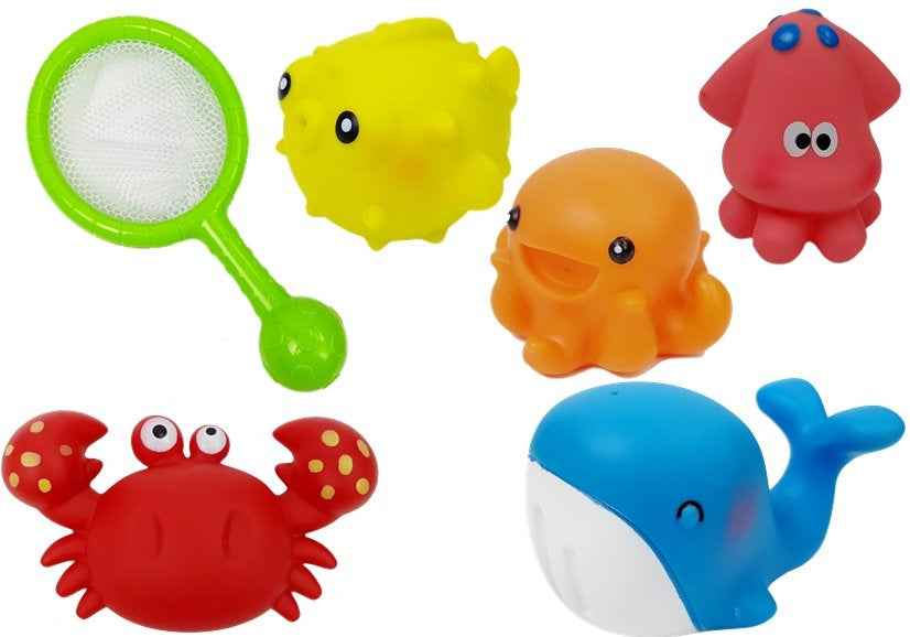 Ensemble pour le bain des animaux aquatiques Filet Dauphin Crabe