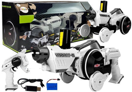 Gun Launcher Car 2 in 1 Remotely Operated Foam Discs White