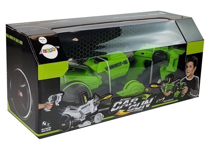 Lance-armes télécommandé 2 en 1 pour voiture disques en mousse verts