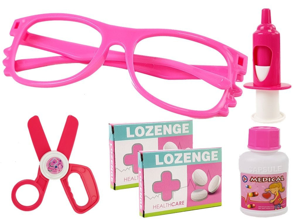 Kit de médecin, support de dentiste, médicaments goutte à goutte, seringues, perceuses, brosse à dents