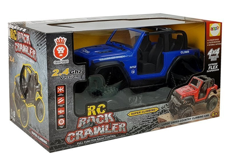 Voiture jeep terrain rouge télécommandée 2.4g