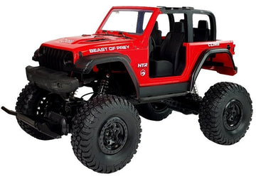 Voiture jeep terrain rouge télécommandée 2.4g