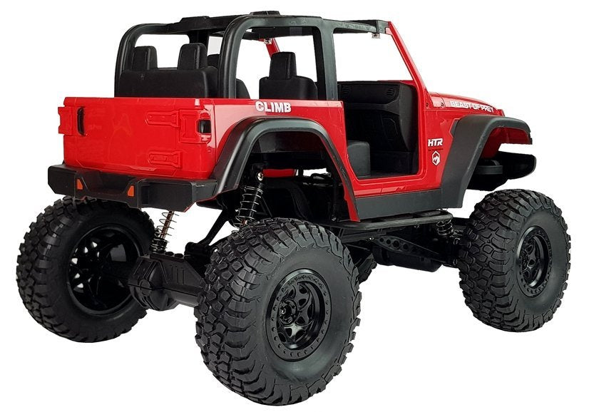 Voiture jeep terrain rouge télécommandée 2.4g
