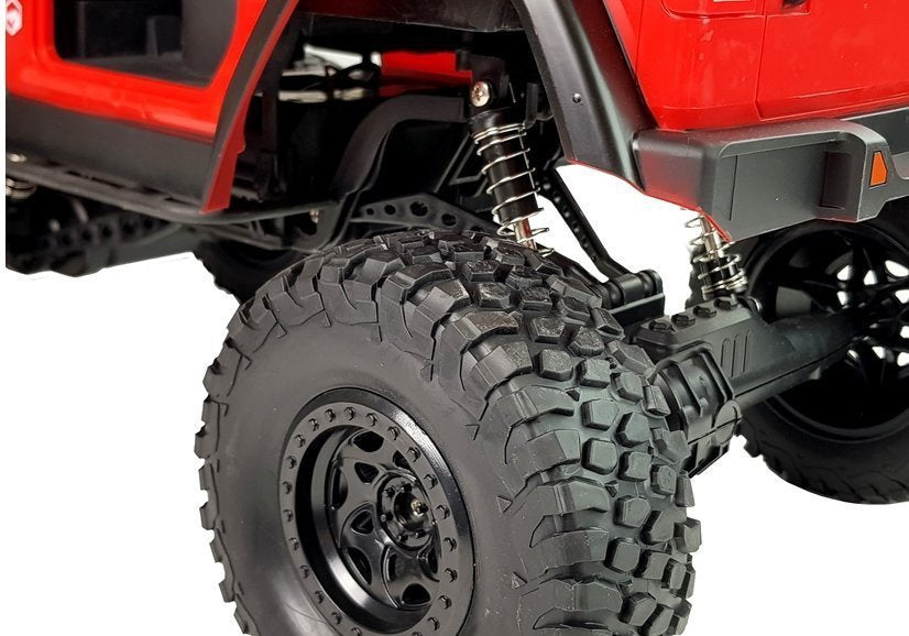 Voiture jeep terrain rouge télécommandée 2.4g