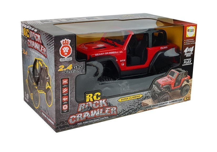 Voiture jeep terrain rouge télécommandée 2.4g