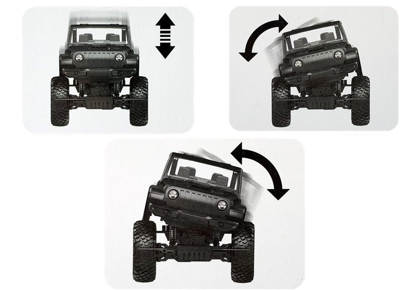 Voiture jeep terrain rouge télécommandée 2.4g