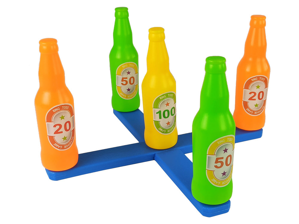 Jeu de handball : lancer de bouteilles colorées et points