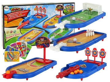 Ensemble de jeux d'arcade 4 en 1 Basketball Football Bouclier Bowling Fléchettes