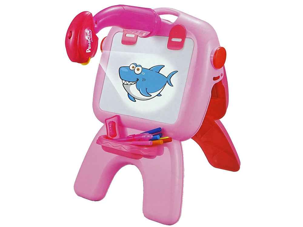 Support pour stylos à craie et tableau double face, projecteur d'images, rose