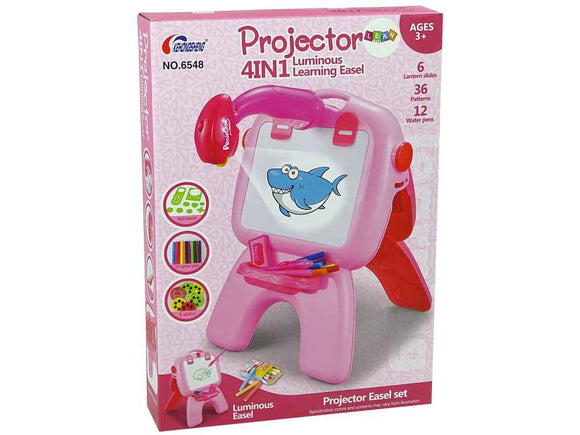 Support pour stylos à craie et tableau double face, projecteur d'images, rose