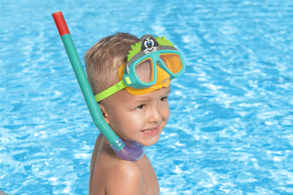 Masque de plongée bestway 24059 vert avec tube animal