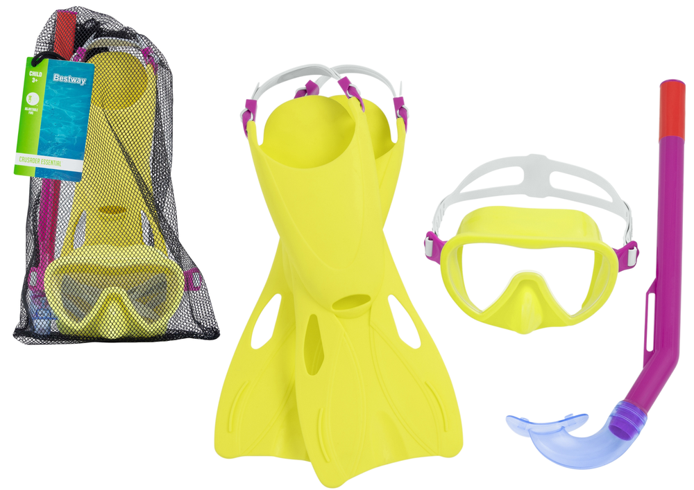 Kit de plongée jaune masque palmes et tube bestway 25039