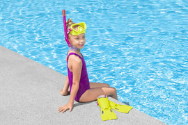 Kit de plongée jaune, masque, palmes et tube Bestway 25039