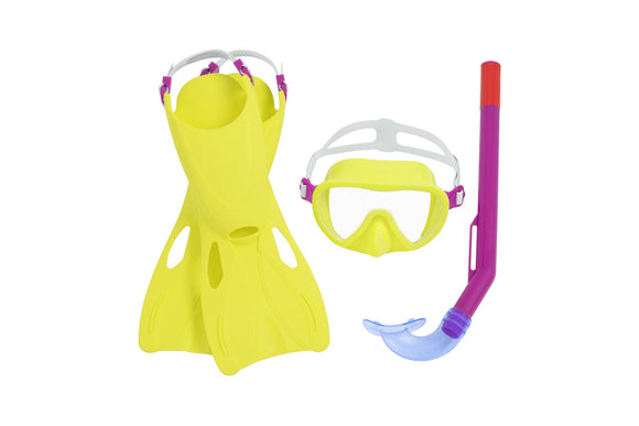 Kit de plongée jaune, masque, palmes et tube Bestway 25039