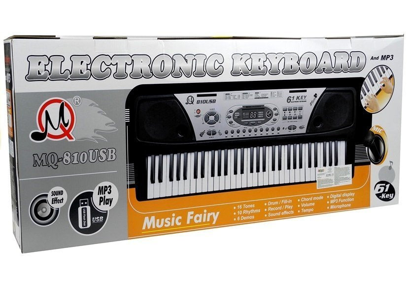 Clavier mq-810 mp3 avec microphone 61 touches