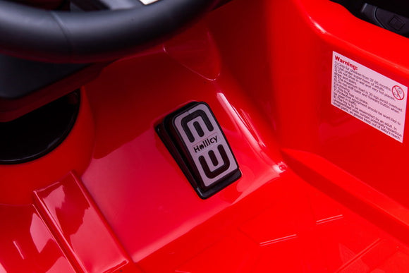 Battery-operated car BMW M5 with platform for parent, red, lacquered