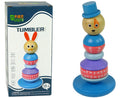 Wooden Educational Pyramid Dog with Hat Balancing Tower-1