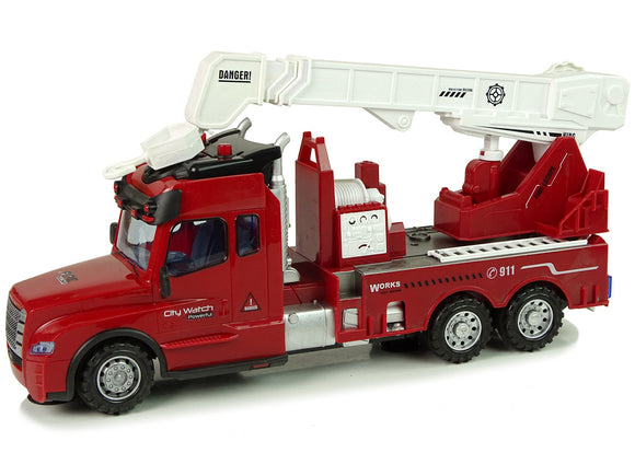 Camion de pompiers télécommandé 2,4 G, lumières et sons rouges