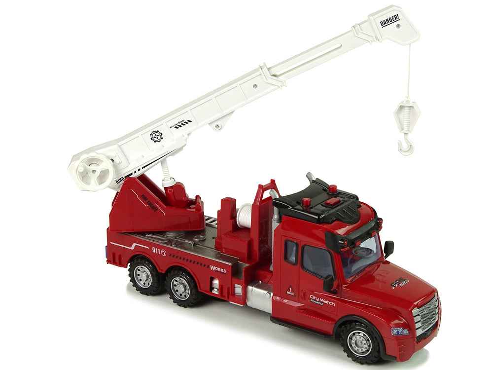 Camion de pompiers télécommandé 2,4 G, lumières et sons rouges