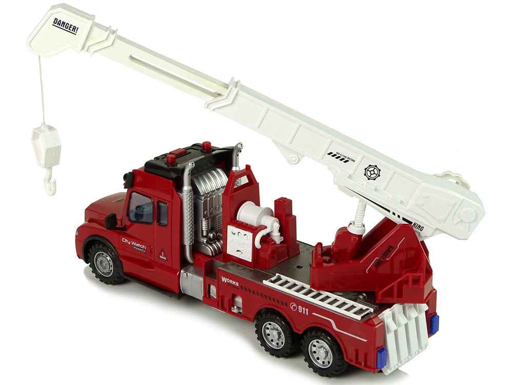 Camion de pompiers télécommandé 2,4 G, lumières et sons rouges